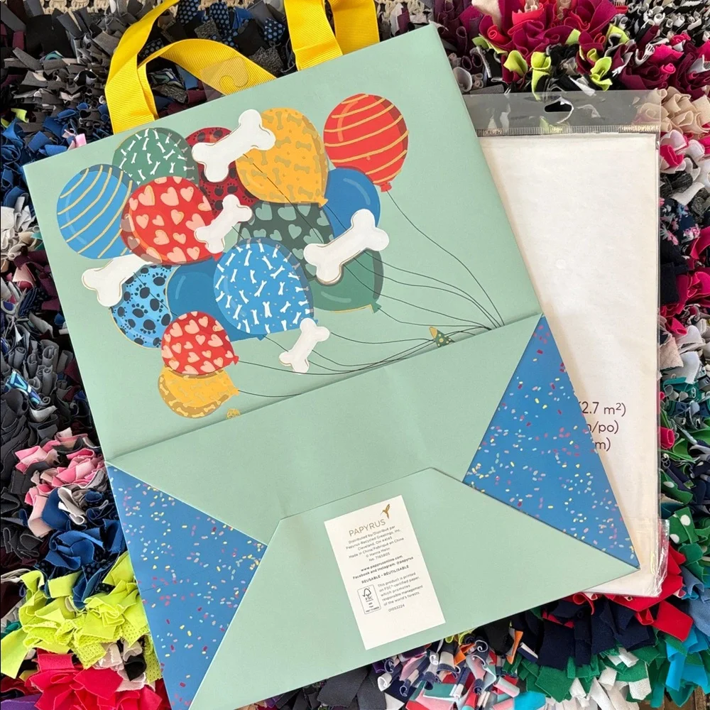 🆕Papyrus ’Puppy Party’ Gift Bag And Tissue Package